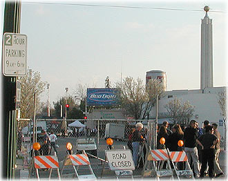 Chain link fences blockade Tower streets.